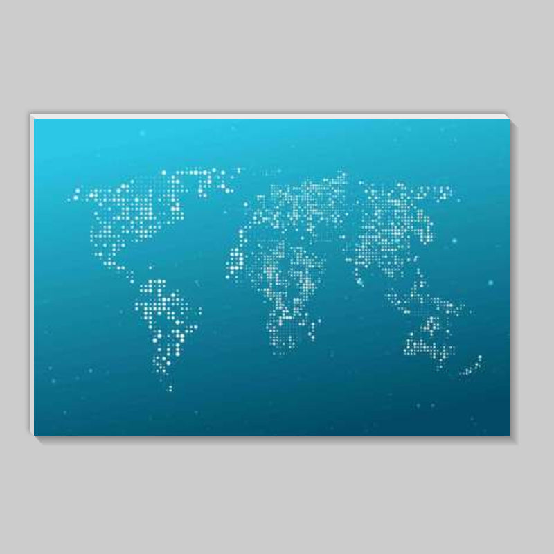 Blue & White World Map Stick Ons