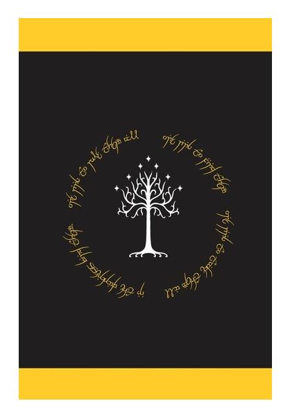 PosterGully Specials, Lord of the ring Gondor white tree gold Wall Art