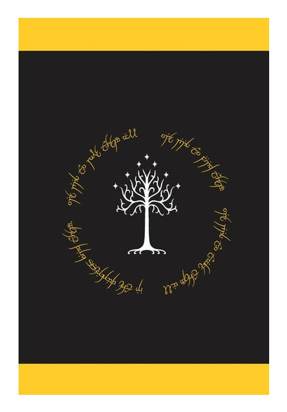 Lord Of The Ring Gondor White Tree Gold  Art PosterGully Specials