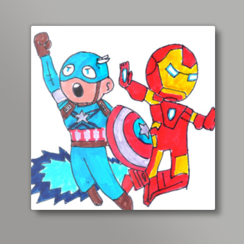 Civil War Doodle Square Art Prints