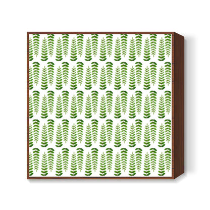 Green Hand Painted Watercolor Leaf Pattern Nature Square Art Prints