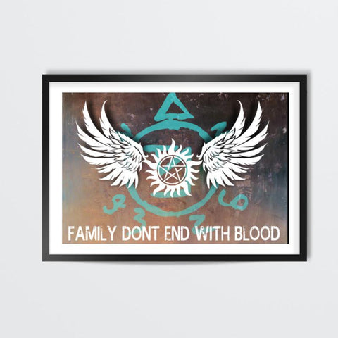 PosterGully Specials, Supernatural: Family dont end with blood Wall Art