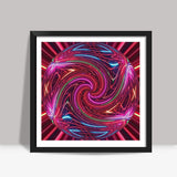 Fractal Neon Sphere Spiral Digital Art Design Square Art Prints