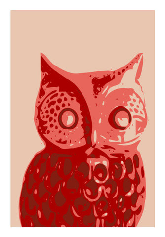 Abstract Owl Bird Red Art PosterGully Specials