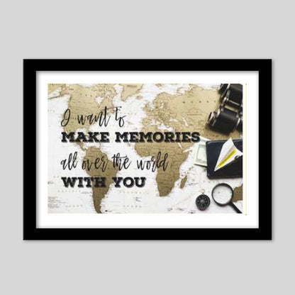 Wanderlust World Map Poster Premium Italian Wooden Frames