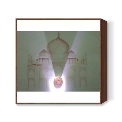 A premium taaj art on egg with taaj wallprint Square Art Prints