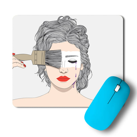 Girl Painting Her Face Mousepad