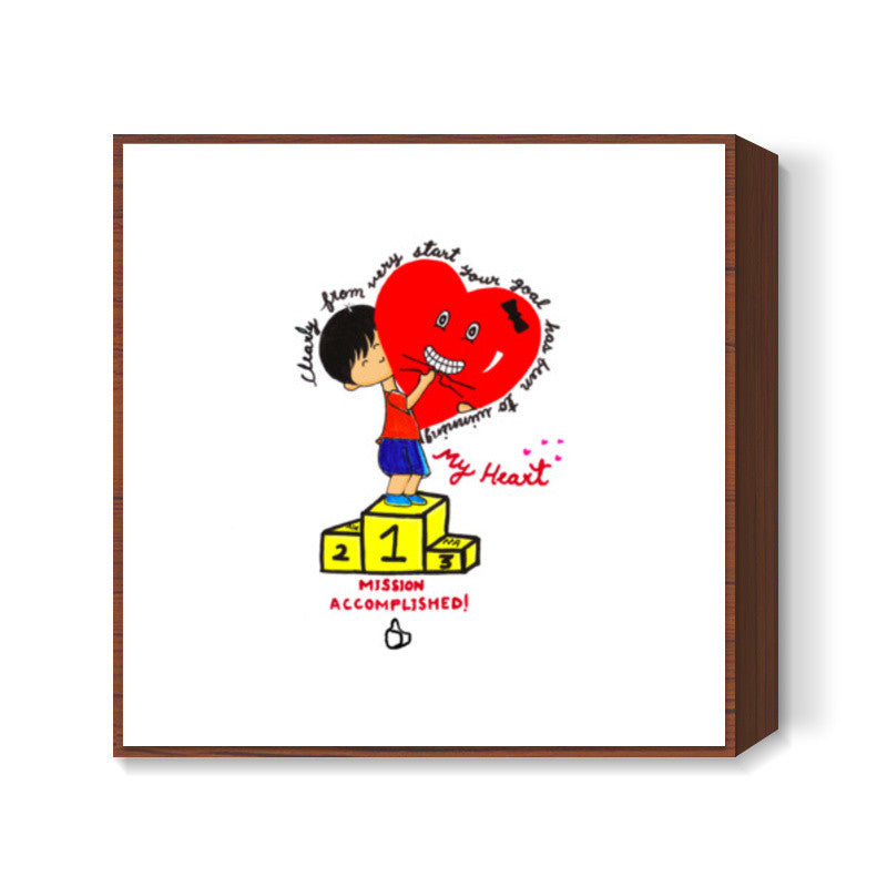 Heart Trophy Square Art Prints