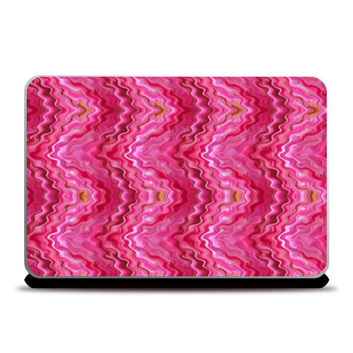 Modern Abstract Pink Waves Digital Art Print Laptop Skins
