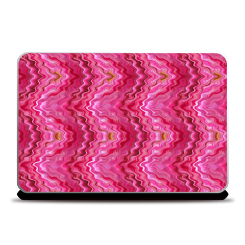 Modern Abstract Pink Waves Digital Art Print Laptop Skins