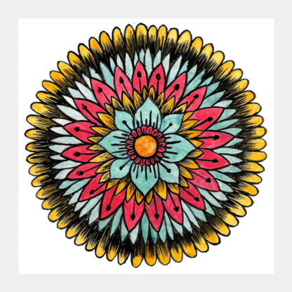 Watercolour Mandala Square Art Prints