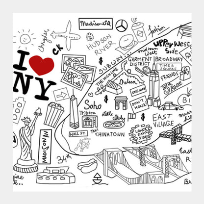 Square Art Prints, I LOVE NY Square Art Prints