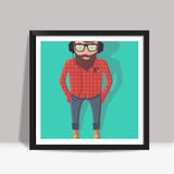 Hipster Guy Square Art Prints