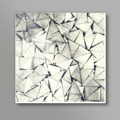 Black and White Triangle Wood Pattern Square Art Prints