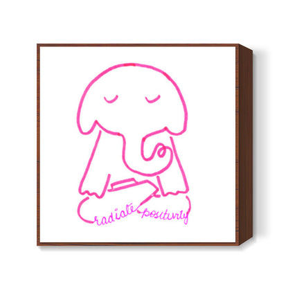 Elephant Illustration Square Art Prints