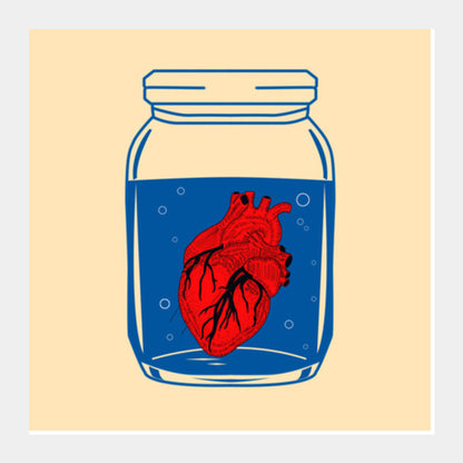 Square Art Prints, The Heart in the Glass Jar Square Art Prints