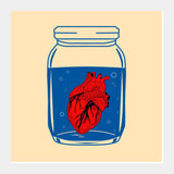 Square Art Prints, The Heart in the Glass Jar Square Art Prints