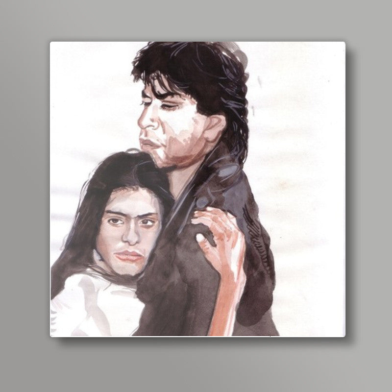 Shah Rukh Khan and Kajol acted well in Dilwale Dulhania Le Jaayenge Square Art Prints