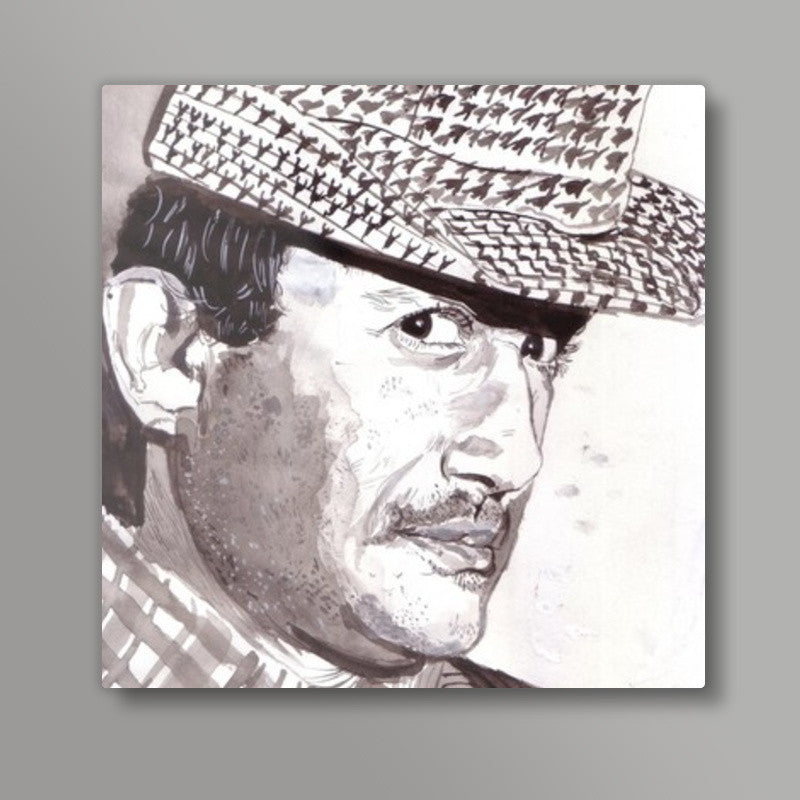 Superstar Dev Anand believed in befriending life and its various ups and downs Square Art Prints