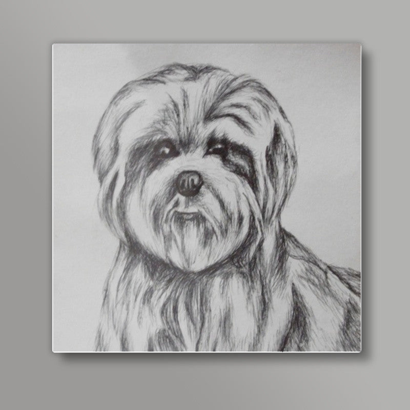 baby dog Square Art Prints