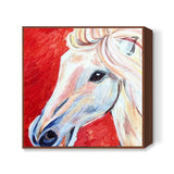 Fiery horse on canvas Square Art