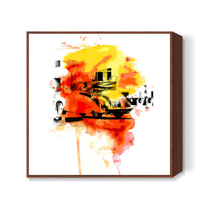 vintage car Square Art Prints