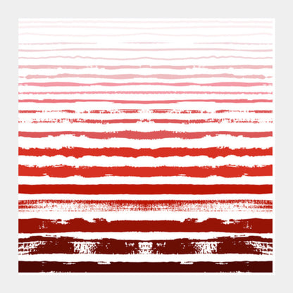 Uneven Red Stripes  Square Art Prints