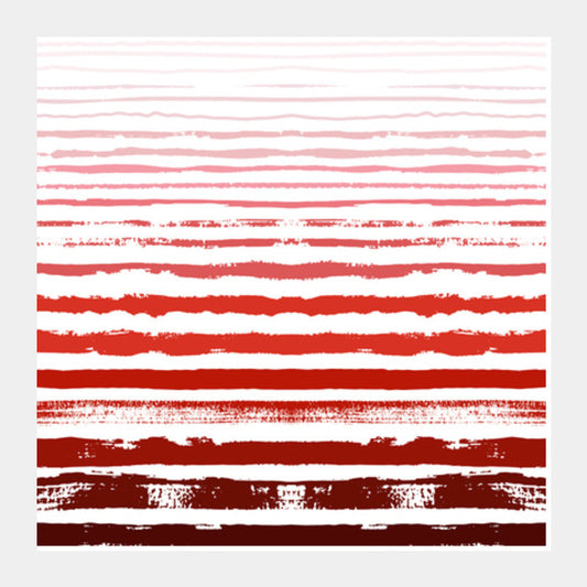 Uneven Red Stripes  Square Art Prints