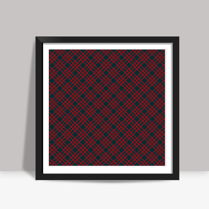 Red and Blue Checks Square Art Prints