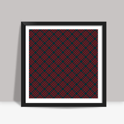 Red and Blue Checks Square Art Prints