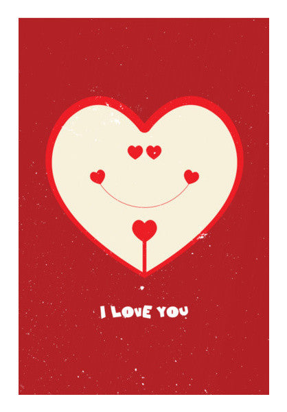 Smiley Face With Red Hearts Art PosterGully Specials