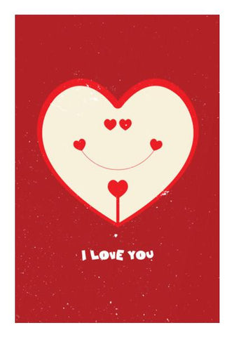 PosterGully Specials, Smiley face with red hearts Wall Art