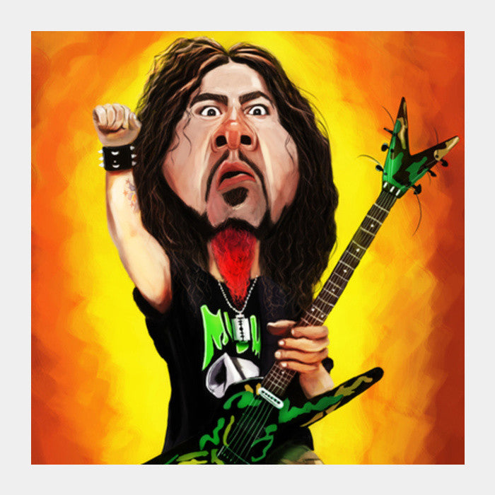 Square Art Prints, Dimebag Darrell | Pantera | Caricature Square Art Prints