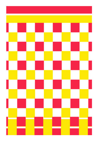 Yellow Pink Checks Pattern Art PosterGully Specials