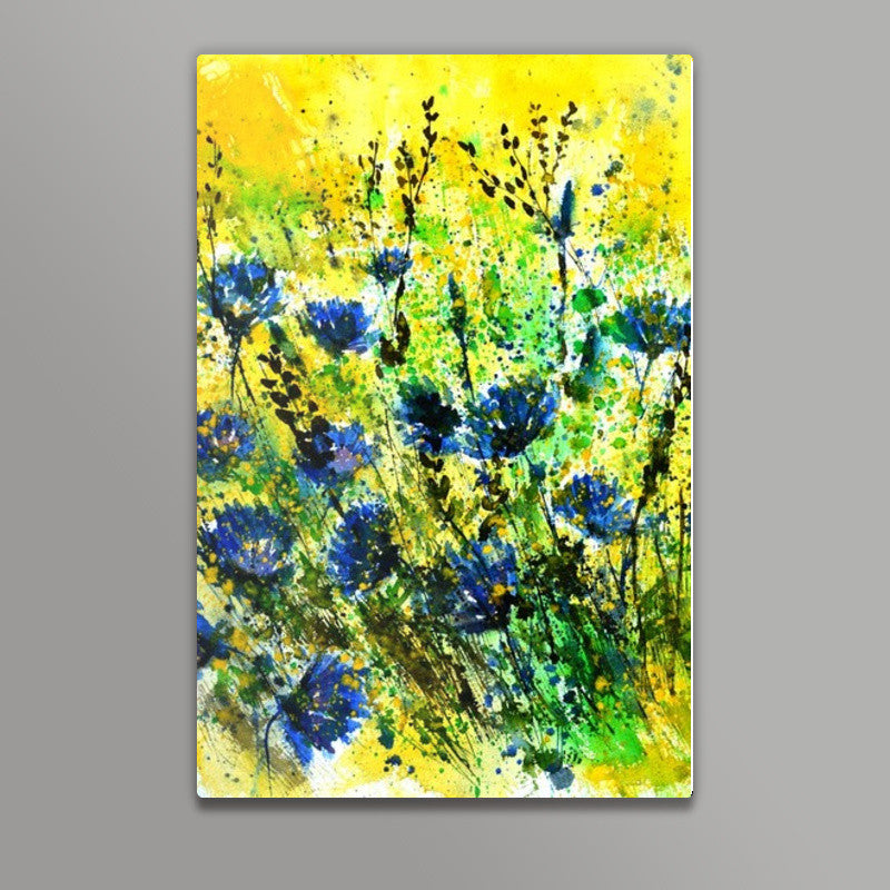 blue cornflowers  watercolor  Wall Art