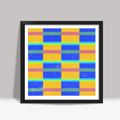 Evermore | Yellow Blue | Geometric Pattern Square Art Prints