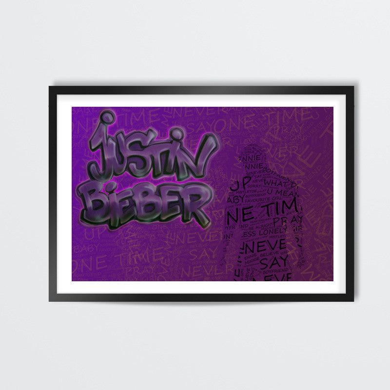 justin bieber typography Wall Art