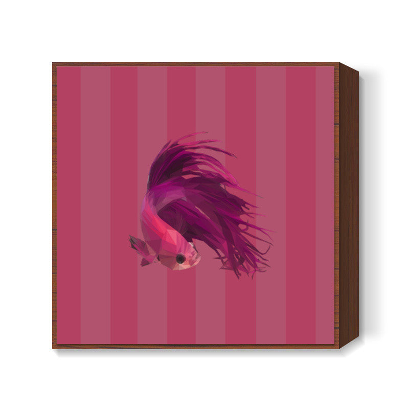 Pink Fish Square Art Prints