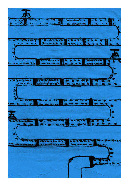 Pipeline Blue Wall Art