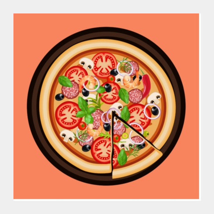 Square Art Prints, Pizza Square Art Prints