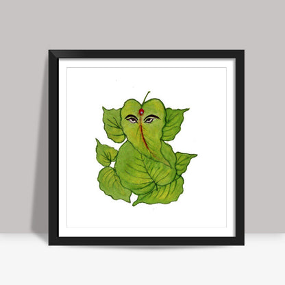 Leaf Ganesha Square Art Print