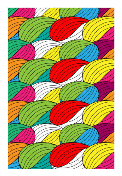 Abstract Textile Pattern Colorful Vector Art PosterGully Specials