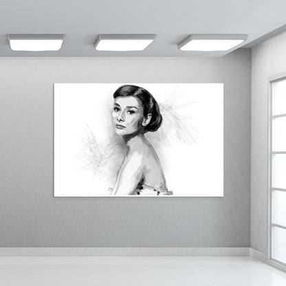 Audrey Hepburn sketch Wall Art