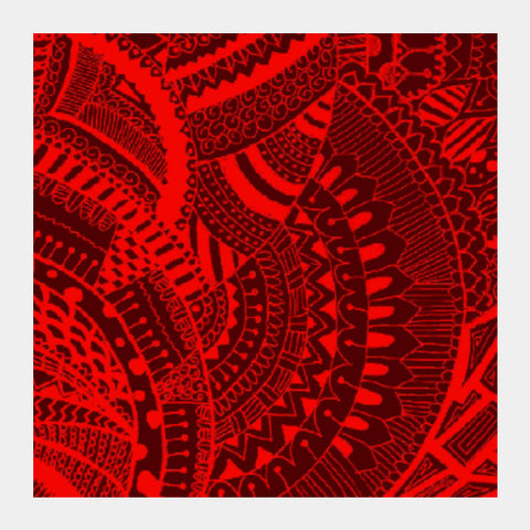 Square Art Prints, Red-Black doodle squareprint|artist: Megha-Vohra, - PosterGully