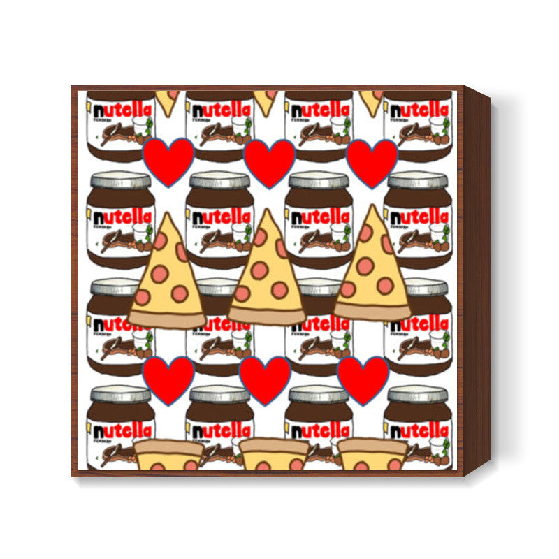 Nutella Pizza Square Art Prints
