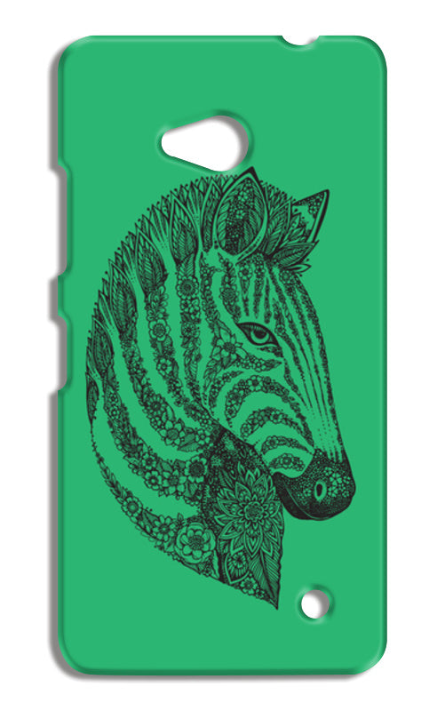 Floral Zebra Head Nokia Lumia 640 Cases