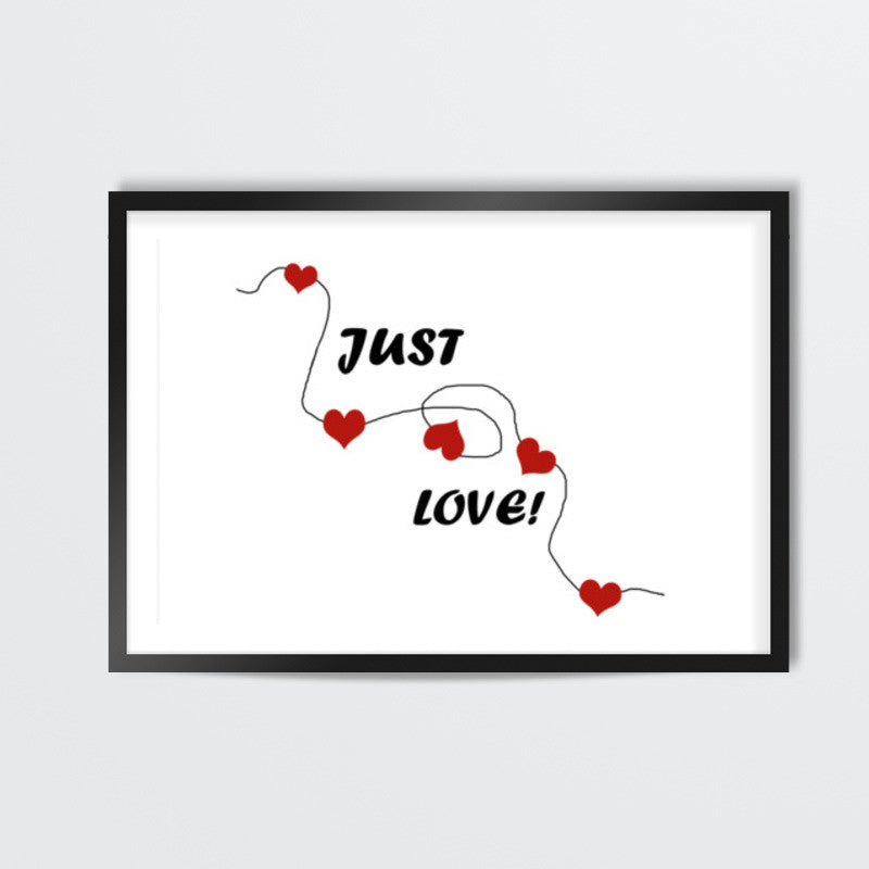 Just Love String Of Red Hearts Valentine Wall Art