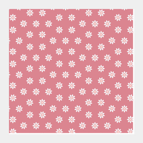 Light Pink Floral Square Art Prints