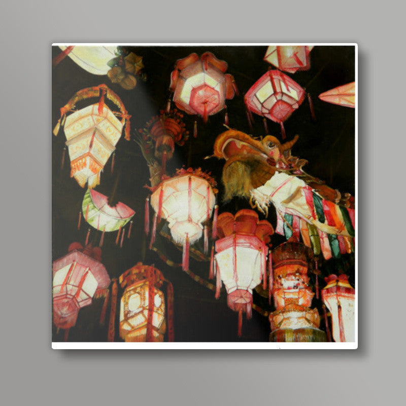 Chinese Lanterns  Square Art Prints