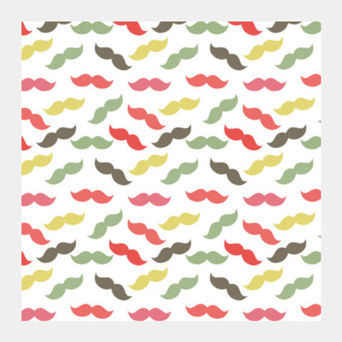 Vintage Mustache Pattern Square Art Prints PosterGully Specials